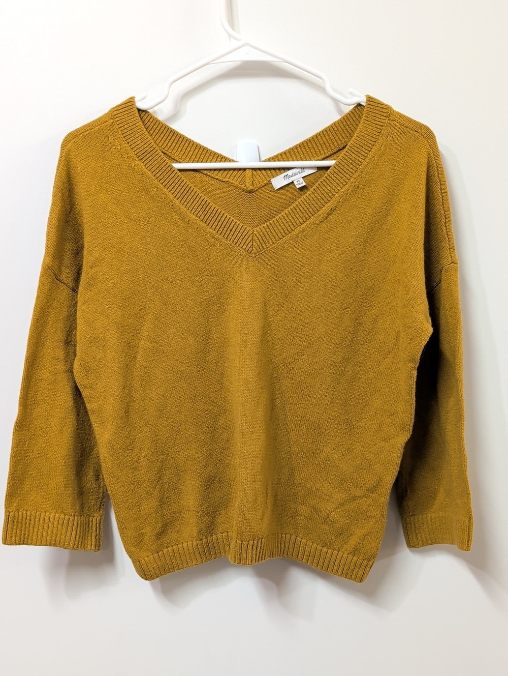 Madewell Mustard Yellow Double-V Pullover Sweater Size Extra Small